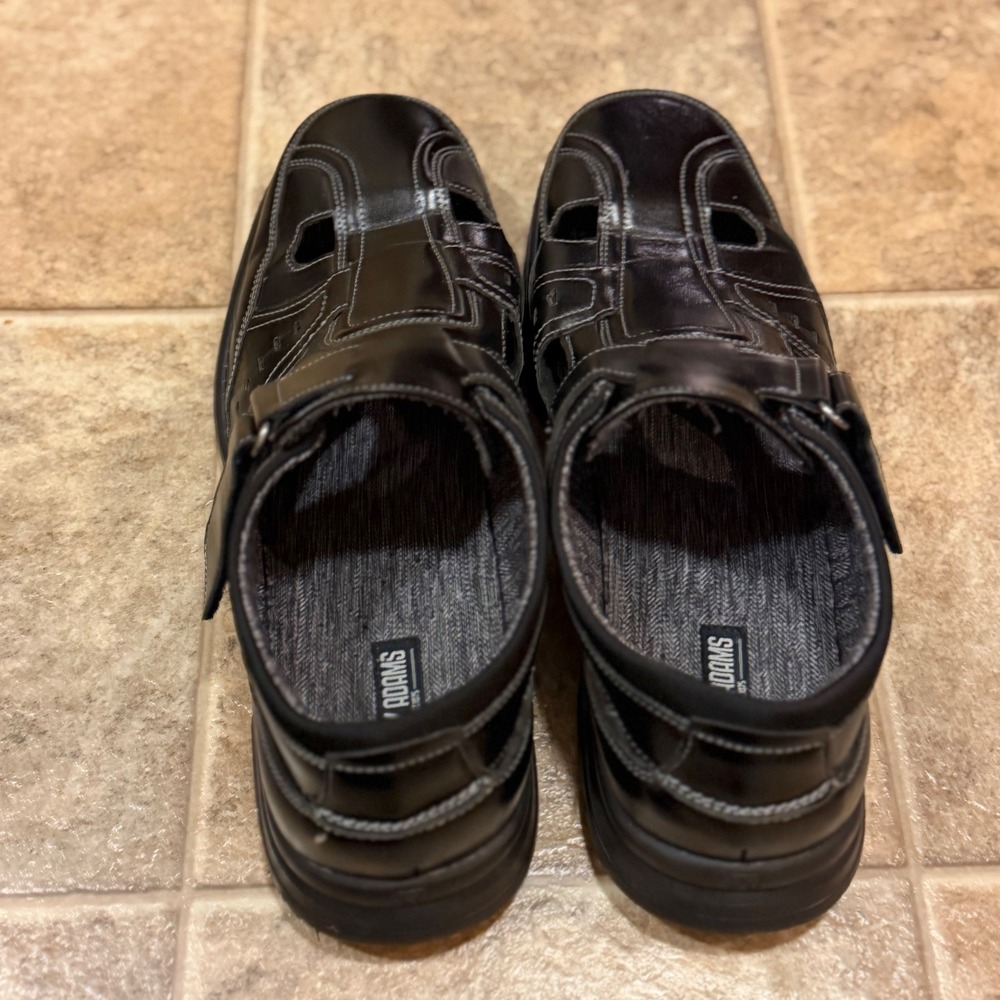 Stacy Adams Mens Black Fisherman Sandals 25528-005 Size 11.5 M Hook Loop Strap - Picture 11 of 12